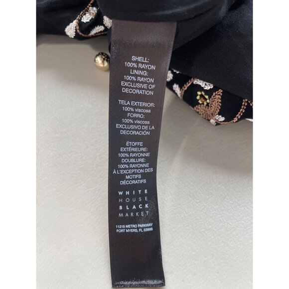 White House Black Market Off The Shoulder Dress Sz Small Floral Embroidery Boho - Picture 5 of 8